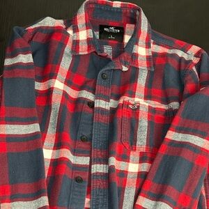 Hollister Co Men’s Size Large Red/White & Navy Flannel